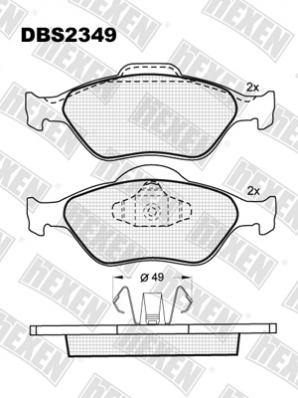 ТОРМОЗНЫЕ КОЛОДКИ DBS2349 (SP 363) (T1193) (SP 710) * FORD FIESTA,FUSION/ MAZDA 2/ TOYOTA YARIS ПЕР.