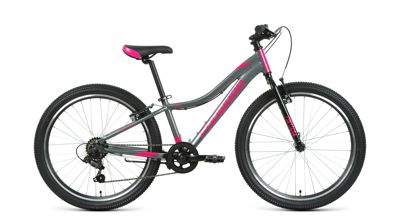 Biciclete FORWARD JADE 24 1.0 24 7 ск. рост 12 серый/розовый