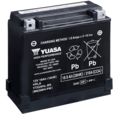 YUASA YTX20HL-BS-PW 12V 18.9Ah 310A R 175/87/155 B00