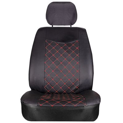 OTOM Prestige 2 1 Huse pentru scaune negre cu margini roșii