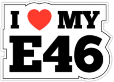 Виниловая наклейка "I Love My E46"