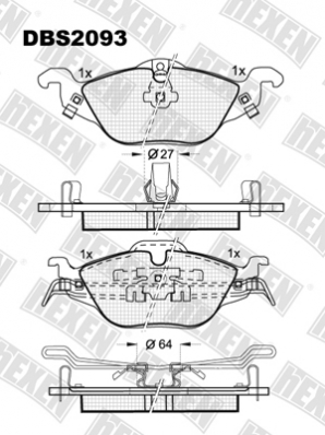 ТОРМОЗНЫЕ КОЛОДКИ DBS2093 (SP 241) (T1164)* OPEL ASTRA G ПЕР.(БАБОЧКА)