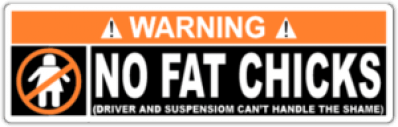 Stickere pentru automobil "No Fat Chicks Cant Handle the Shame"