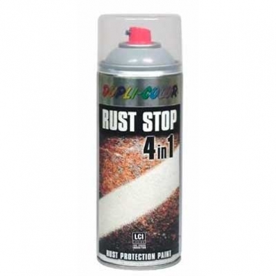 КРАСКА АЭРОЗОЛЬНАЯ ПО РЖАВЧИНЕ DUPLI COLOR 868344 RUST STOP RAL 9006 400 МЛ