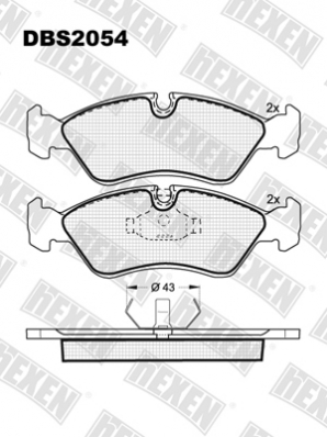 ТОРМОЗНЫЕ КОЛОДКИ DBS2054 (SP 122) (T1082) (DBS 2016) * OPEL ASTRA F,KADETT E,OMEGA A,VECTRA A ПЕР.