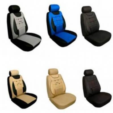 Чехлы для сидений Ecostar 1+1 с пуговицами (черный)