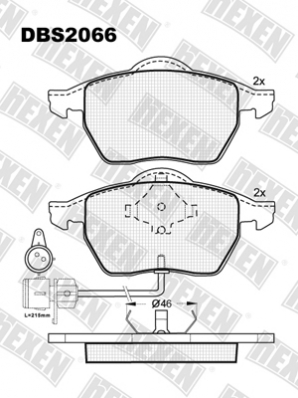 ТОРМОЗНЫЕ КОЛОДКИ DBS2066 (SP 178) (T1035)* AUDI 100,A4,A6 + ДАЧИК КРУГЛЫЙ ПЕР.
