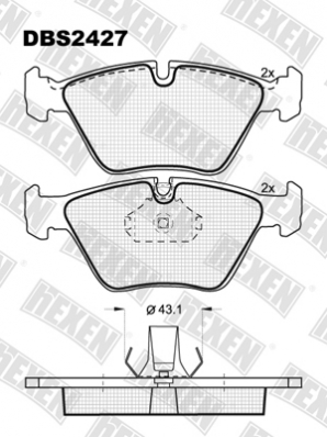 ТОРМОЗНЫЕ КОЛОДКИ DBS2427 (T1202) * BMW 3 (E46), X3 ПЕР.