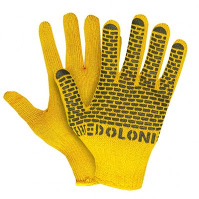 Mănuși bumbac PVC Krasdan 4078 țesătură densă galbenă