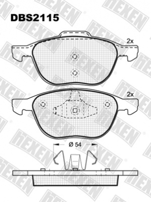 ТОРМОЗНЫЕ КОЛОДКИ DBS2115 (SP 358) (T1436) * FORD FOCUS II/ MAZDA 3, 5/ VOLVO S40,V50 ПЕР.