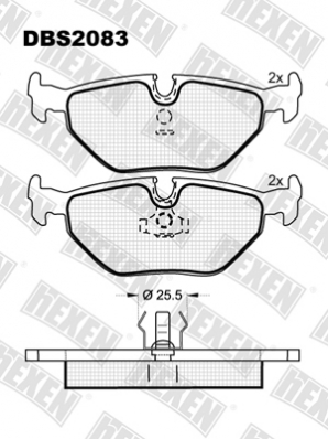 ТОРМОЗНЫЕ КОЛОДКИ DBS2083 (SP 170) (T1027) * BMW 3 (E30,E36), 5 (E34), 7 (E32) ЗАДН.