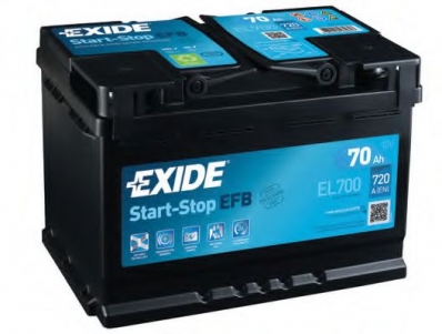 АКБ Exide Start-Stop EFB 12V 70Ah 760EN 278x175x190