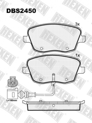 ТОРМОЗНЫЕ КОЛОДКИ DBS2450 (T5161) * SEAT IBIZA, SKODA FABIA, ROOMSTER, VW CROSS POLO, POLO ПЕР.