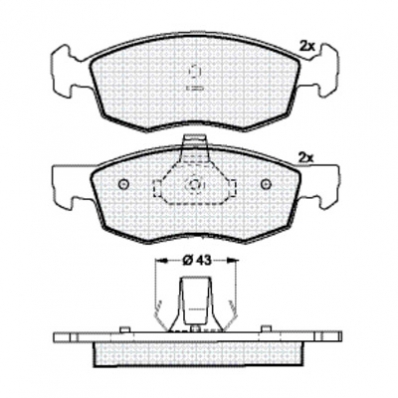 ТОРМОЗНЫЕ КОЛОДКИ DBS2407 (T1345) * DACIA LOGAN 06-, SANDERO 08- ПЕР.