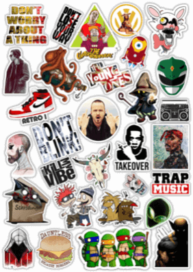 Стикеры на машину "Stickerbomb/ Вариант 24"