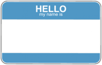 Stickere pentru automobil "Hello My Name Is (Blue)"