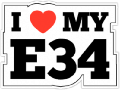 Автомобильная наклейка "I Love My E34"