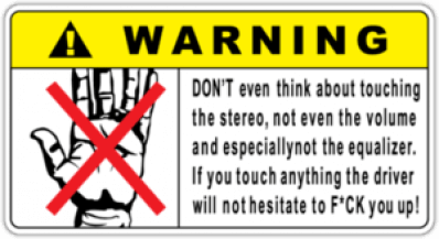 Виниловая наклейка "Warning Dont touch Stereo"