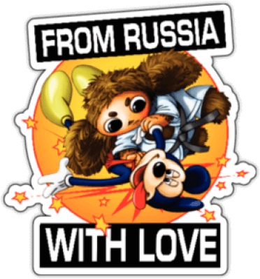 Abtibilduri pentru auto "Cheburashka from Russia with love"