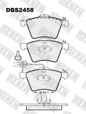 ТОРМОЗНЫЕ КОЛОДКИ DBS2458 (SP 402) (T1380) * FORD GALAXY/SEAT ALHAMBRA/VW SHARAN ПЕРЕД.