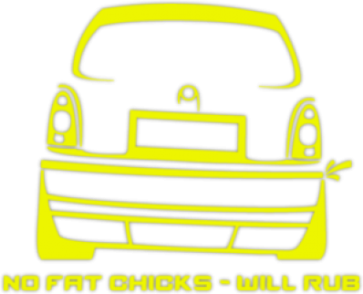 Stickere pentru automobil "No Fat Chicks Will Rub 002"