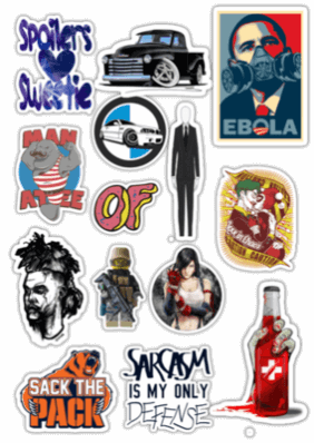 Автонаклейки "Stickerbomb/ Вариант 9"