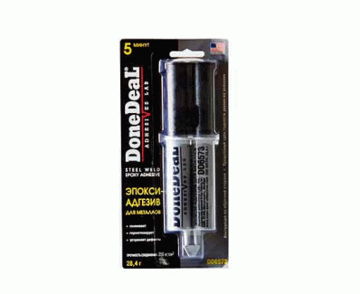 ЭПОКСИ-АДГЕЗИВ ДЛЯ МЕТАЛЛОВ DONEDEAL DD6573 5-МИНУТНЫЙ СТАЛЬНОЙ 28,4Г
