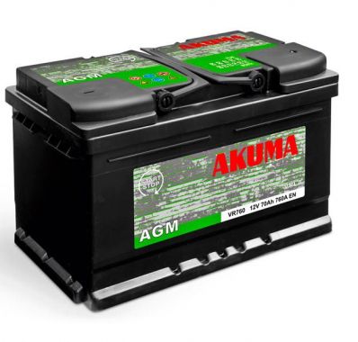 AKUMA AGM 12V 70AhE 600A B13 190/278/175 правый