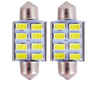 Lampă spot LED C5W 12V T11x39-S8.5 1SMDx3chips Mega-LED ALB