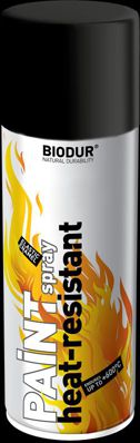 Vopsea spray BIODUR neagra rezistenta la caldura pana la 600ºC 400ML