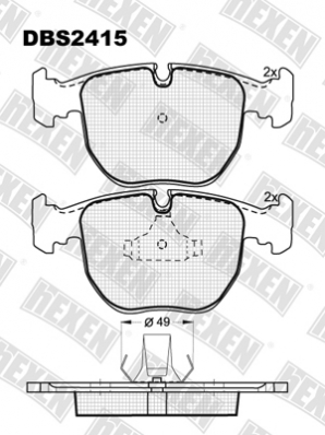 ТОРМОЗНЫЕ КОЛОДКИ DBS2415 (SP 327) (T1136) * BMW 5 (E39), 7 (E38), X3 (E83), X5 (E53) ПЕР.