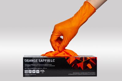 Manusi bumbac portocaliu/ alb DA75