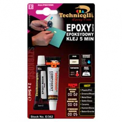 ЭПОКСИДНЫЙ КЛЕЙ 5 МИНУТ TECHNICQLL E-362 2X5 ML