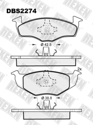 ТОРМОЗНЫЕ КОЛОДКИ DBS2274 (SP 227) (T1094) * SEAT TOLEDO,IBIZA/ VW GOLF III,VENTO ПЕР.