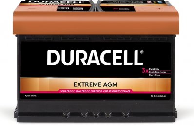 70Ah 720A AGM Duracell Extreme (- +) (278/175/190)