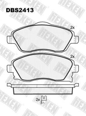 ТОРМОЗНЫЕ КОЛОДКИ DBS2413 (SP 320) (T5128) * OPEL COMBO,CORSA C,MERIVA,TIGRA (01-) ПЕР.