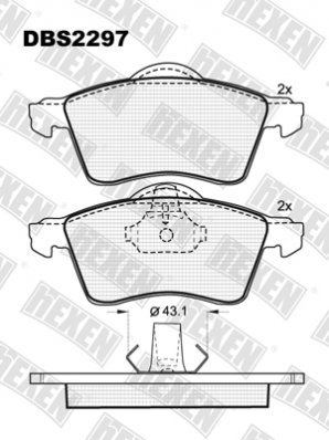 ТОРМОЗНЫЕ КОЛОДКИ DBS2297 (SP 286) (T1196)* VW TRANSPORTER T4 15" ПЕР.БАБОЧКА (+ДАЧИК)
