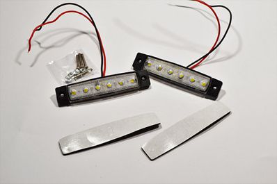 Dimensiuni laterale alb dreptunghiular 6 LED 12V