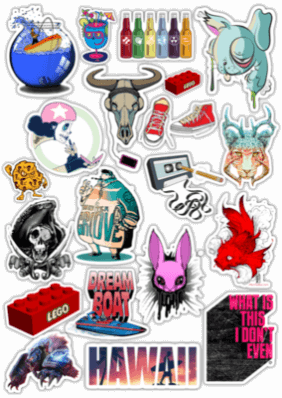 Autocolante auto "Stickerbomb/ Вариант 18"