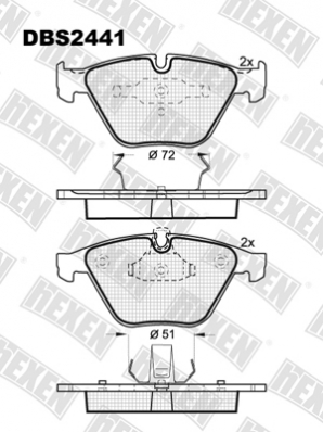 ТОРМОЗНЫЕ КОЛОДКИ DBS2441 (SP 355) (T1230) * BMW 3 (E90,E91,E92), 5 (E60,E61), 6 (E63,E64), 7 (E65,E66) ПЕР.