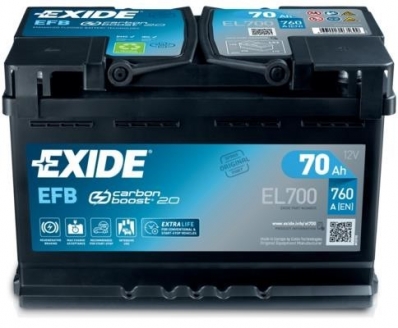 АКБ Exide Start-Stop EFB 12V 70Ah 760EN 278x175x190