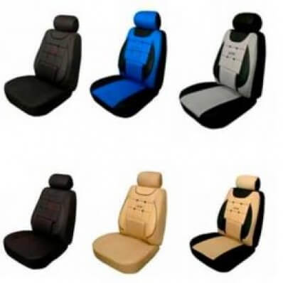 Чехлы для сидений Ecostar с пуговицами (черный)