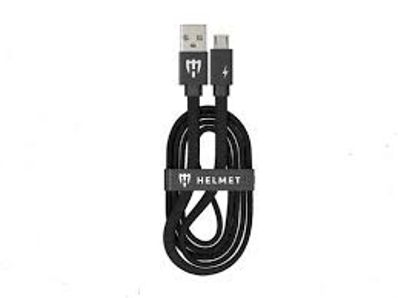 Cablu HELMET Kevlar Flat Micro USB Cable-1m Black