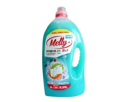 Detergent lichid p.u rufe Melly Premium albastru transparent 5.250L