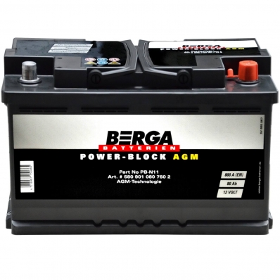 80Ah 800A AGM Berga Power-Block