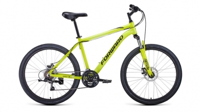 BICICLETA DE MUNTE FORWARD HARDI 26 2.0 DISC (26 "21 SK. ÎNĂLȚIMEA 17") 2020-2021, GALBEN STRĂLUCITOR/ NEGRU