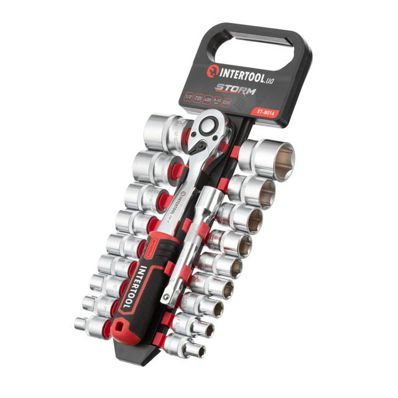 Set prize 1/2 8-32 mm. maner prelungitor cu clichet 72 dinti 20 buc. Cr-V STORM