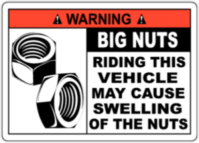 Autocolante pentru masina "Warning Big Nuts"