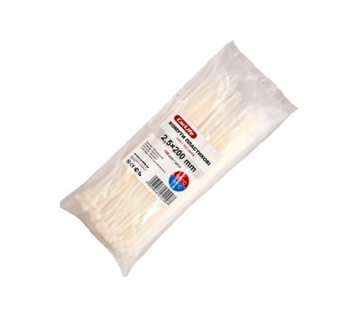 CARLIFE clemă de plastic 200mm * 25 Alb