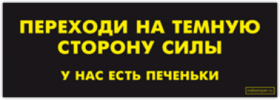 Наклейки на автомобиль "Переходи на тёмную сторону силы (у нас есть печеньки)"